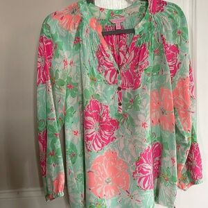 Beautiful, colorful Lily Pulitzer Silk Blouse
